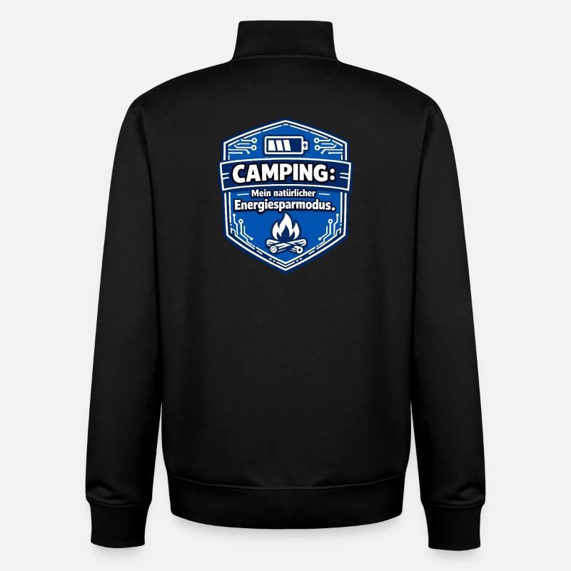 Camping energy saving mode - Unisex Organic Zip Sweatshirt by Stanley/Stella - black