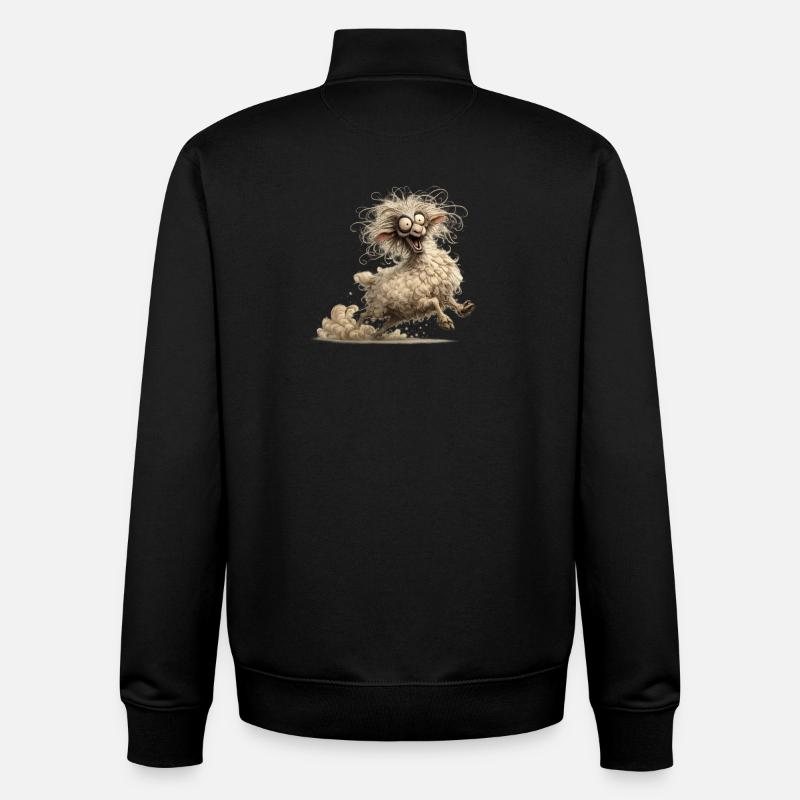 mouton fou - Sweat zippé unisexe en coton bio Stanley/Stella - noir