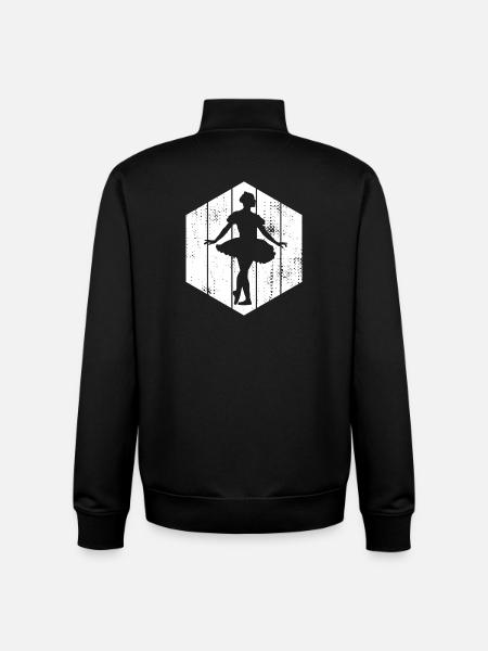 Ballet Girl Drawing - Unisex Organic Zip Sweatshirt by Stanley/Stella - black