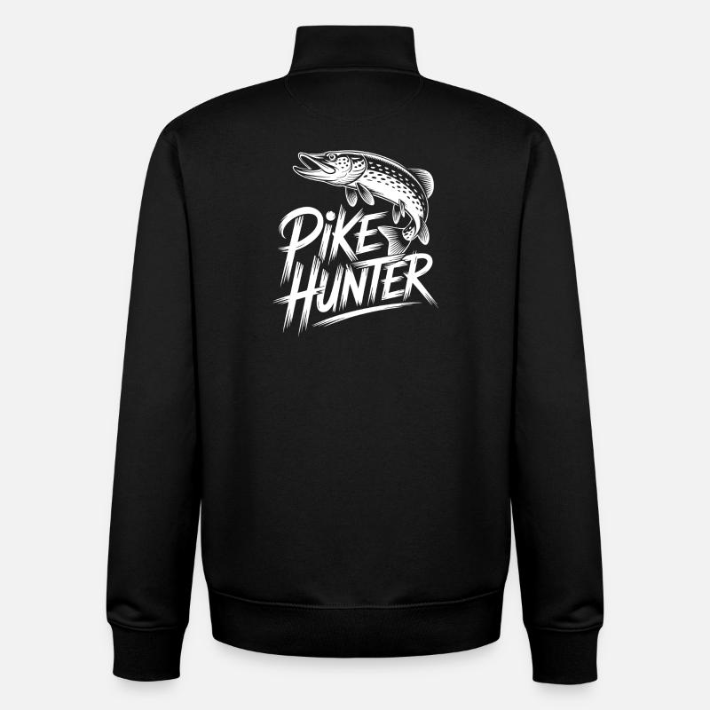 Pêcheur prédateur - Sweat zippé unisexe en coton bio Stanley/Stella - noir