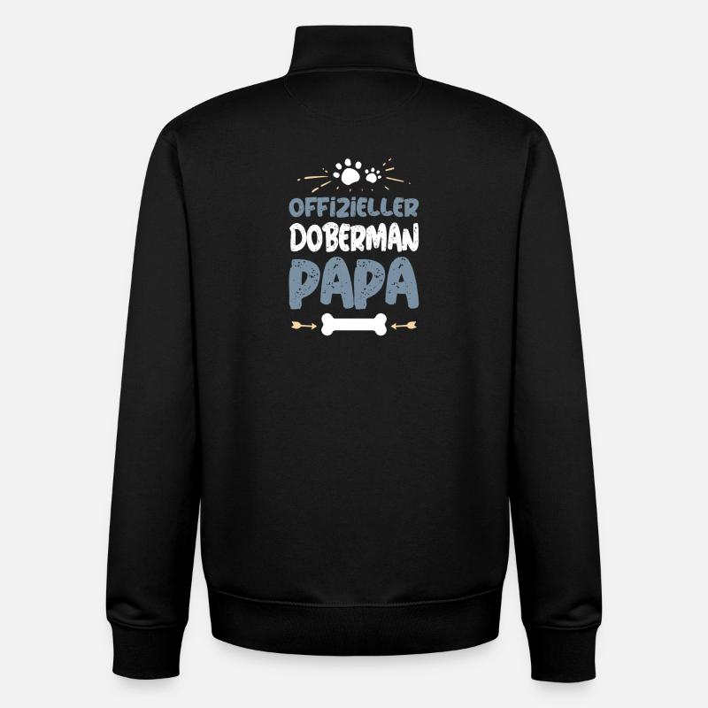 Offizieller Doberman Papa - Unisex Organic Zip Sweatshirt von Stanley/Stella - Schwarz