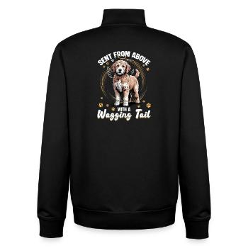 Goldendoodle Dog Breed - Unisex Organic Zip Sweatshirt by Stanley/Stella - black - Back - AI Model Male 185 light (185cm)