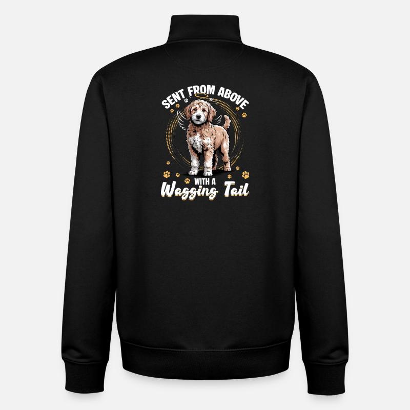 Race de chien Goldendoodle - Sweat zippé unisexe en coton bio Stanley/Stella - noir