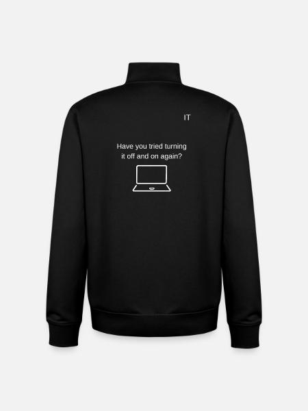 Restart Humor Laptop Saying - Unisex Organic Zip Sweatshirt by Stanley/Stella - black