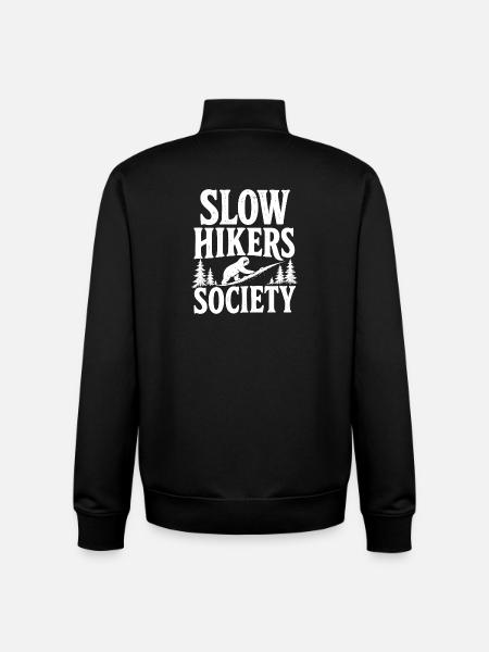 Slow Hikers Society Emblem - Unisex Organic Zip Sweatshirt by Stanley/Stella - black