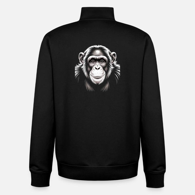 Affe Schimpanse - Unisex Organic Zip Sweatshirt von Stanley/Stella - Schwarz