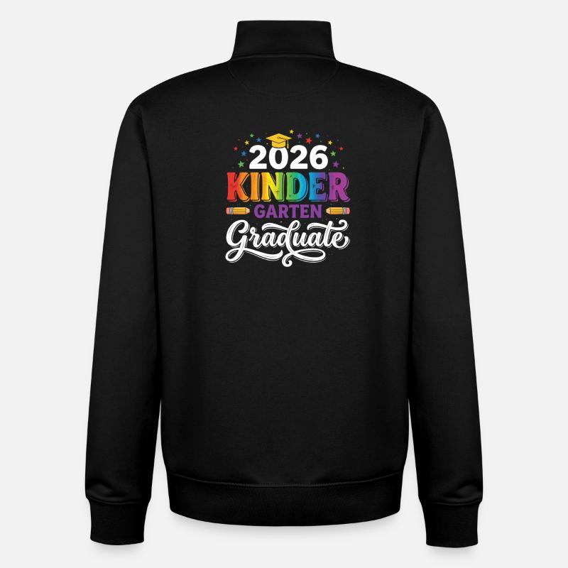 Rainbow des diplômés de maternelle 2026 - Sweat zippé unisexe en coton bio Stanley/Stella - noir