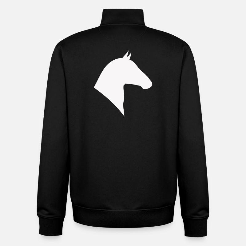 Pferdekopf Silhouette Minimal - Unisex Organic Zip Sweatshirt von Stanley/Stella - Schwarz