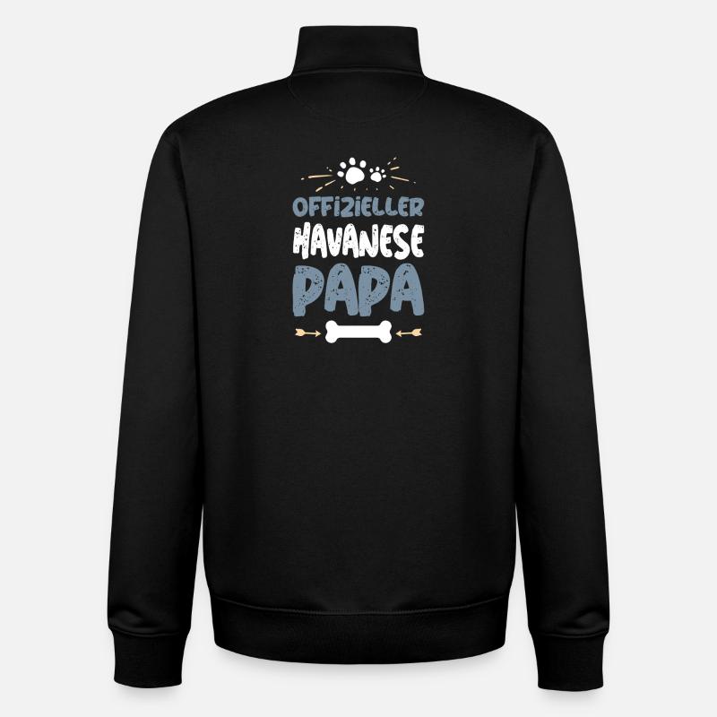 Offizieller Havanese Papa - Unisex Organic Zip Sweatshirt von Stanley/Stella - Schwarz