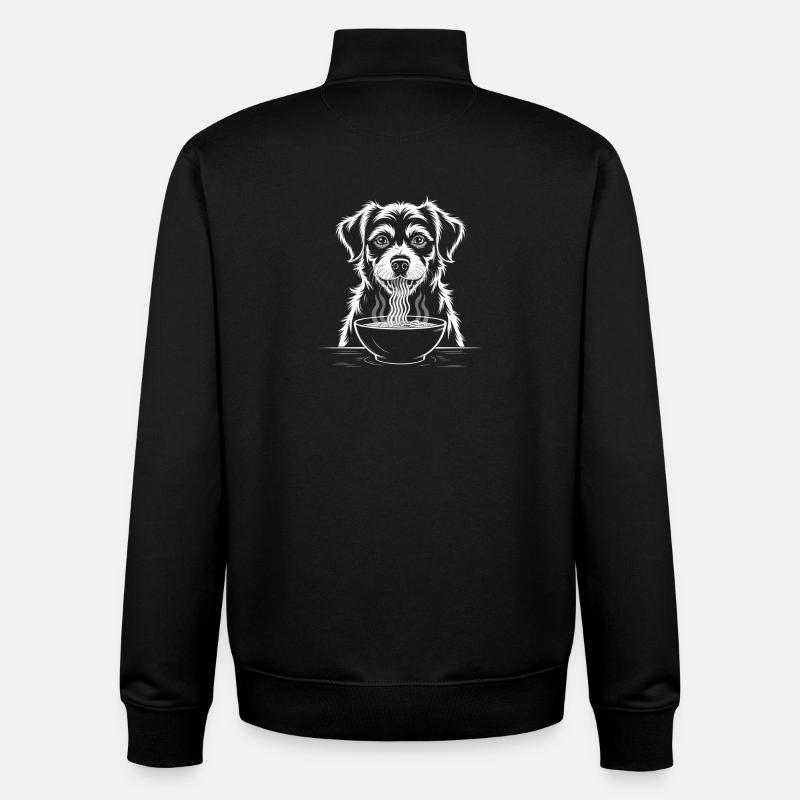 Labrador isst Ramen - Unisex Organic Zip Sweatshirt von Stanley/Stella - Schwarz