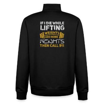 weightlifting weightlifting bodybuilding - Unisex Organic Zip Sweatshirt by Stanley/Stella - black - Back - AI Model Male 185 light (185cm)