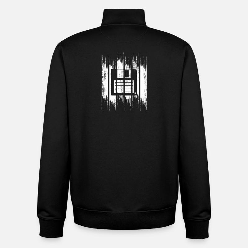 Diskette Zeichnung - Unisex Organic Zip Sweatshirt von Stanley/Stella - Schwarz