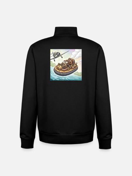 Steampunk-Luftboot-Flussjagd - Unisex Organic Zip Sweatshirt von Stanley/Stella - Schwarz