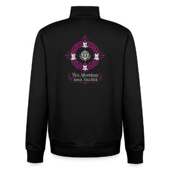 Adventskranz brennt absichtlich — Gothmas - Unisex Organic Zip Sweatshirt von Stanley/Stella - Schwarz - Hinten - AI Model Male 185 light (185cm)