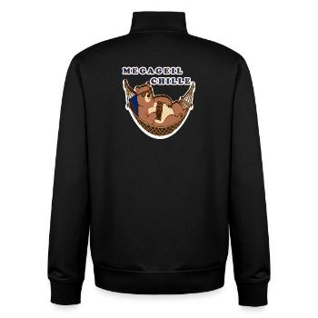 bern switzerland funny bear luxury chocolate bar - Unisex Organic Zip Sweatshirt by Stanley/Stella - black - Back - AI Model Male 185 light (185cm)