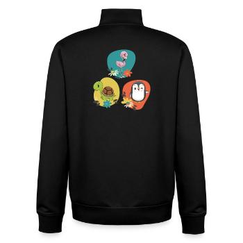 Flamingo Schildkröte Pinguin  - Unisex Organic Zip Sweatshirt von Stanley/Stella - Schwarz - Hinten - AI Model Male 185 light (185cm)