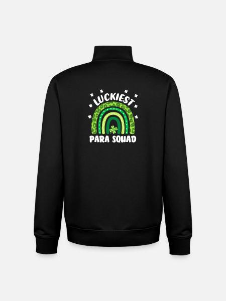 Luckiest Para Squad - Unisex Organic Zip Sweatshirt by Stanley/Stella - black