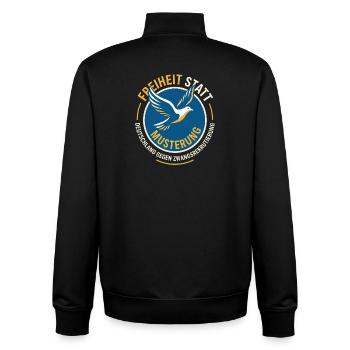 Freiheit Statt Musterung - Unisex Organic Zip Sweatshirt von Stanley/Stella - Schwarz - Hinten - AI Model Male 185 light (185cm)