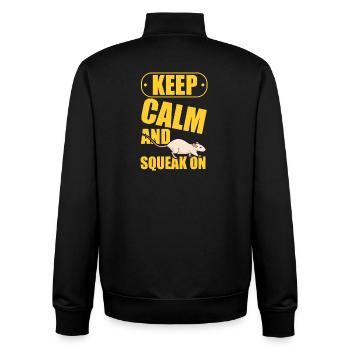 Rat, house rat, rat owner, rat lover - Unisex Organic Zip Sweatshirt by Stanley/Stella - black - Back - AI Model Male 185 light (185cm)