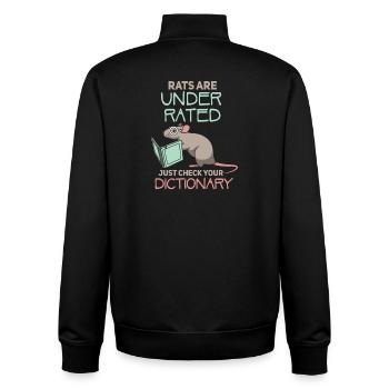 Rat, house rat, rat owner, rat lover - Unisex Organic Zip Sweatshirt by Stanley/Stella - black - Back - AI Model Male 185 light (185cm)