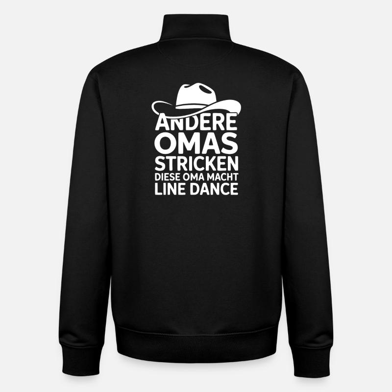 Line Dance Oma - Unisex Organic Zip Sweatshirt von Stanley/Stella - Schwarz