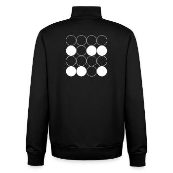 Motif de grille circulaire - Sweat zippé unisexe en coton bio Stanley/Stella - noir - Dos - AI Model Male 185 light (185cm)