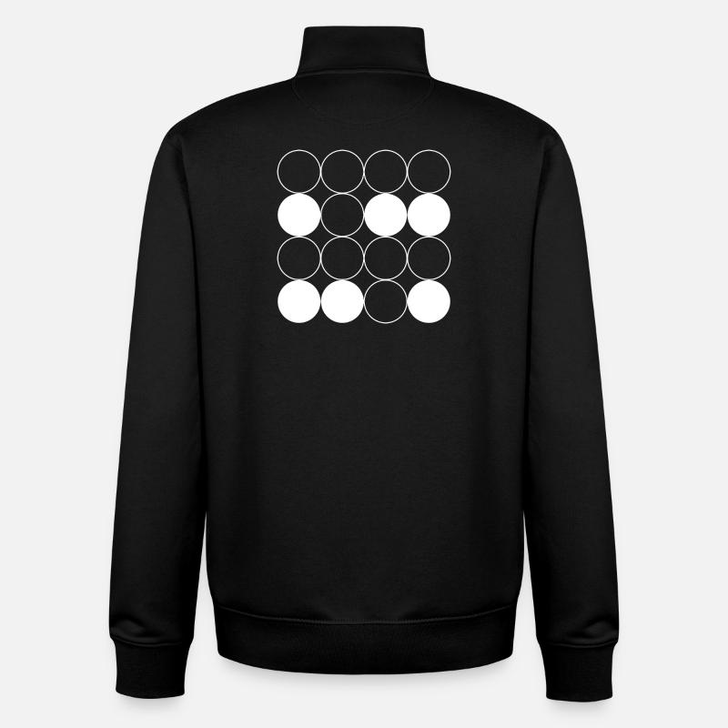 Motif de grille circulaire - Sweat zippé unisexe en coton bio Stanley/Stella - noir