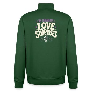 Eds Consciousness Ehlers-danlos Zebra Warrior - Unisex Organic Zip Sweatshirt by Stanley/Stella - bottle green - Back - AI Model Male 185 dark (185cm)