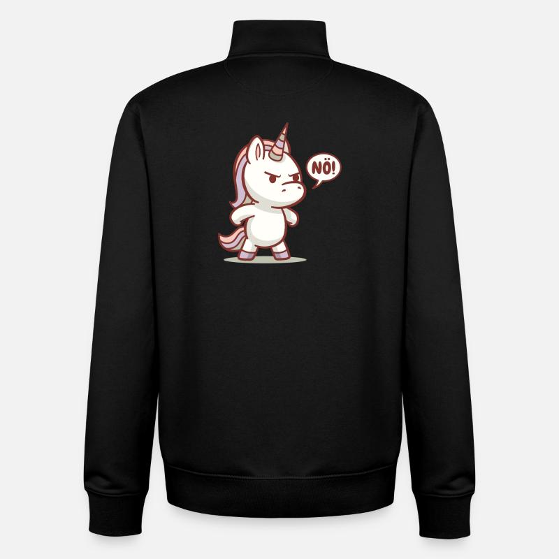Einhorn NÖ Süß - Unisex Organic Zip Sweatshirt von Stanley/Stella - Schwarz