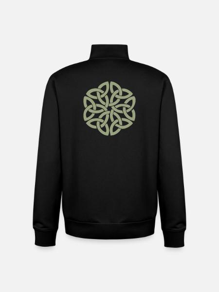 Celtic Knot Circular Interlace - Unisex Organic Zip Sweatshirt by Stanley/Stella - black