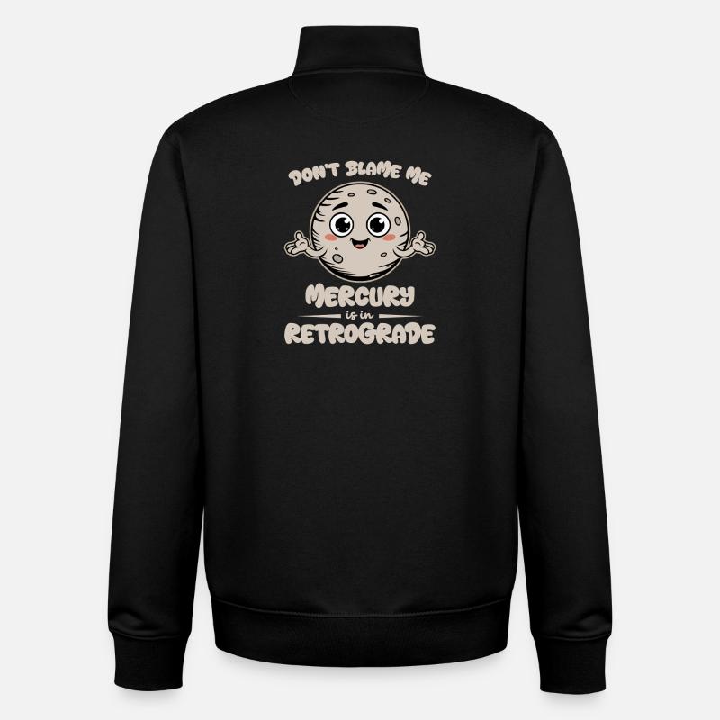 T-shirt Mercure Rétrograde Cute Moon - Sweat zippé unisexe en coton bio Stanley/Stella - noir