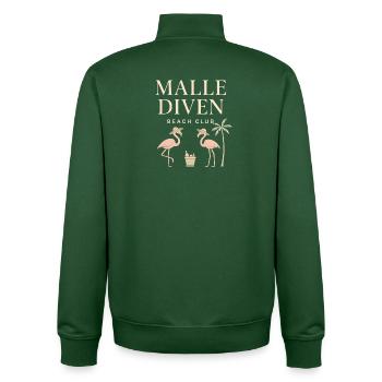 Malle Diven Beach Club Flamingo Mallorca Party  - Unisex Organic Zip Sweatshirt von Stanley/Stella - Flaschengrün - Hinten - AI Model Male 185 dark (185cm)
