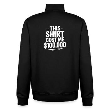 Cette chemise m’a coûté 100 000 $ - Sweat zippé unisexe en coton bio Stanley/Stella - noir - Dos - AI Model Male 185 light (185cm)