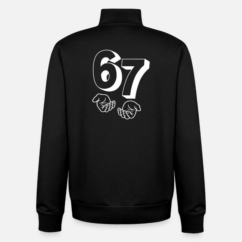 76 "six seven" hands - Unisex Organic Zip Sweatshirt von Stanley/Stella - Schwarz