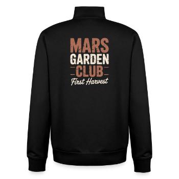 Jardinage du Mars Garden Club : Premier Espace de Récolte - Sweat zippé unisexe en coton bio Stanley/Stella - noir - Dos - AI Model Male 185 light (185cm)