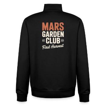 Jardinage du Mars Garden Club : Premier Espace de Récolte - Sweat zippé unisexe en coton bio Stanley/Stella - noir - Dos - AI Model Male 185 light (185cm)