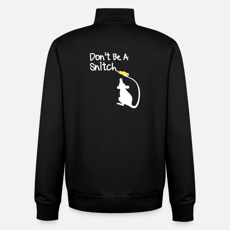 Dont Be A Snitch Mouse - Unisex Organic Zip Sweatshirt by Stanley/Stella - black