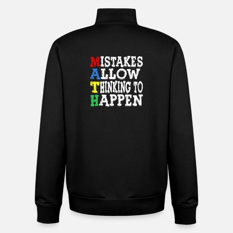 Les erreurs permettent à la réflexion - Sweat zippé unisexe en coton bio Stanley/Stella - noir
