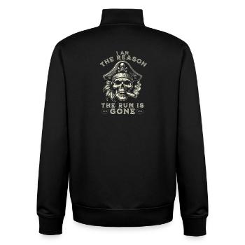 Funny Pirate Skull I Am The Reason The Rum Is Gone - Unisex Organic Zip Sweatshirt von Stanley/Stella - Schwarz - Hinten - AI Model Male 185 light (185cm)