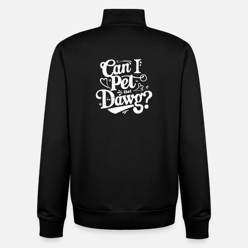 Je peux caresser ce mec - Sweat zippé unisexe en coton bio Stanley/Stella - noir