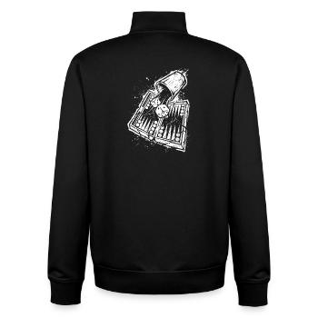Backgammon | Jeu de société | Don - Sweat zippé unisexe en coton bio Stanley/Stella - noir - Dos - AI Model Male 185 light (185cm)