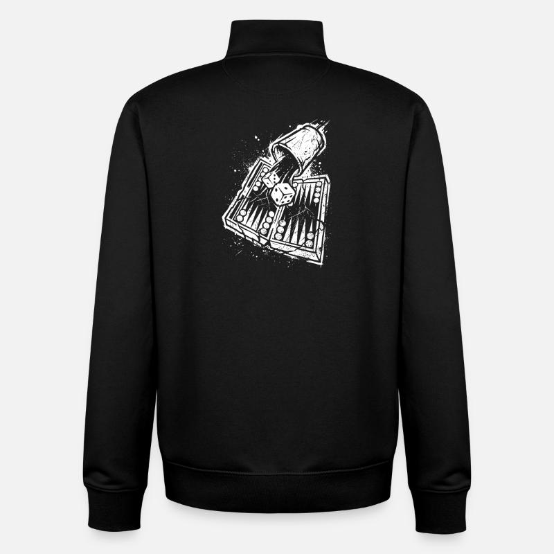 Backgammon | Board Game | Gift - Unisex Organic Zip Sweatshirt by Stanley/Stella - black