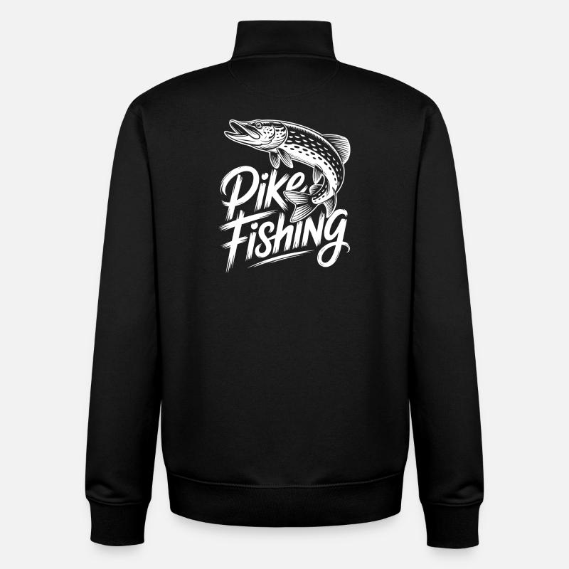 Pêche au brochet - Sweat zippé unisexe en coton bio Stanley/Stella - noir