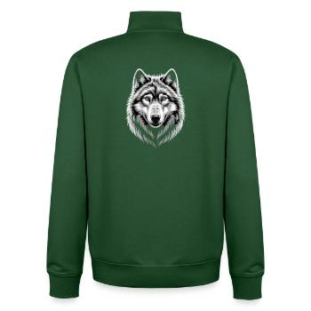 Wolf - Unisex Organic Zip Sweatshirt von Stanley/Stella - Flaschengrün - Hinten - AI Model Male 185 dark (185cm)
