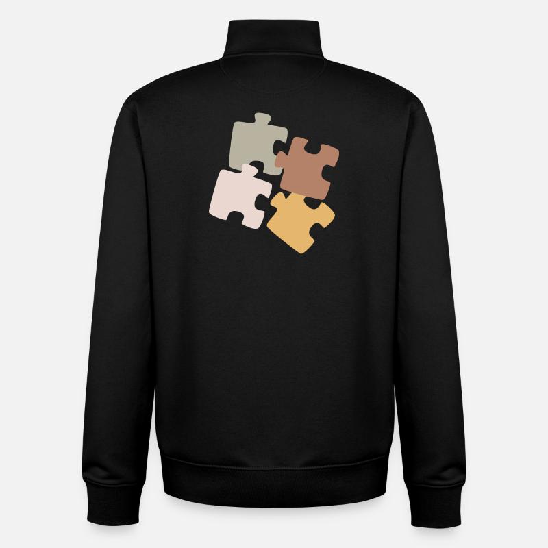 Puzzle Patchwork Variety - Unisex Organic Zip Sweatshirt by Stanley/Stella - black