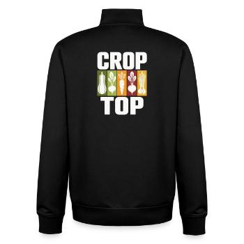 Vegetable Icons Crop Top Design - Unisex Organic Zip Sweatshirt by Stanley/Stella - black - Back - AI Model Male 185 light (185cm)