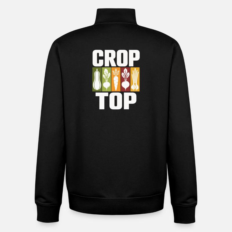 Vegetable Icons Crop Top Design - Unisex Organic Zip Sweatshirt by Stanley/Stella - black