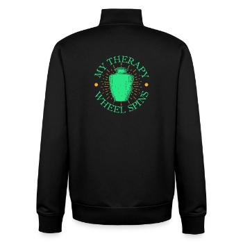 Cadeaux pour les potiers Ma poterie thérapeutique - Sweat zippé unisexe en coton bio Stanley/Stella - noir - Dos - AI Model Male 185 light (185cm)