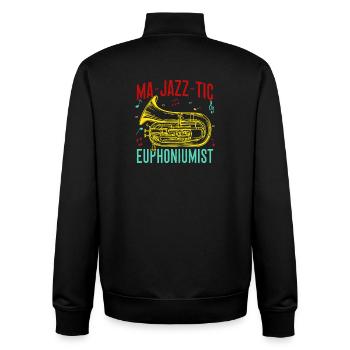 Euphonium Ma-Jazz-Tic Euphoniumist Baritone - Unisex Organic Zip Sweatshirt by Stanley/Stella - black - Back - AI Model Male 185 light (185cm)
