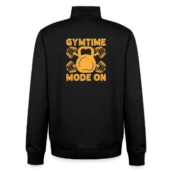 Fitness Motivation Bodybuilder Gymtime Mode On Gym - Unisex Organic Zip Sweatshirt by Stanley/Stella - black - Back - AI Model Male 185 light (185cm)